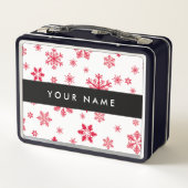 Lunch Box Les flocons rouges, Votre nom, Personnalisez (Dos)