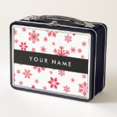 Lunch Box Les flocons rouges, Votre nom, Personnalisez (Devant)
