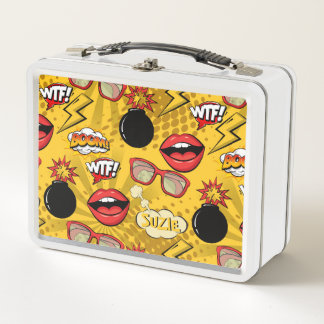 Lunch Box Les lèvres rétro Bomb Rouge/Or ID553
