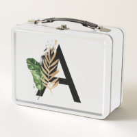 LETTRE Feuille Tropicale Faux Gold Foil A Monogram
