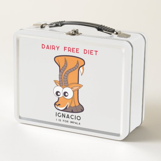 Lunch Box Lettre I Impala Nom Allergie Alimentaire Retour À  (Devant)