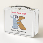 Lunch Box Lettre K Koala Ajouter Nom Allergies Retour À L'Éc (Devant)