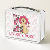 Lunch Box Lettre Lion rose L Monogramme Patchwork Girls (Dos)