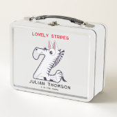 Lunch Box Lettre Z Zebra Ajouter Nom Allergies Retour À L'Éc (Devant)