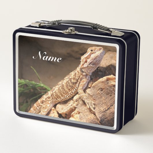 Lunch Box Lézard Dragon Porté Par Un Bébé Personnalisé (Devant)