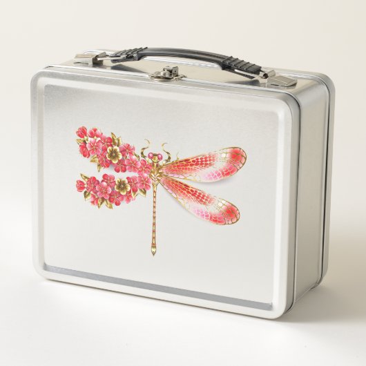 Lunch Box libellule de fleurs avec sakura de bijoux (Devant)