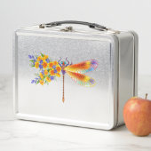 Lunch Box libellule de fleurs jaunes (En situation)