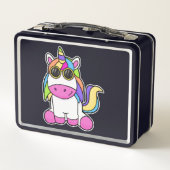 Lunch Box Licorne avec des lunettes de soleil (Dos)