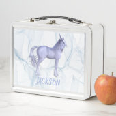 Lunch Box Licorne bleu argenté (En situation)