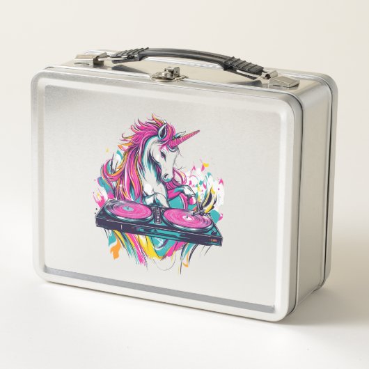 Lunch Box Licorne de musique DJ (1) (Devant)