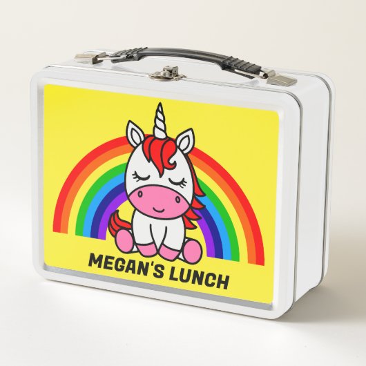 Lunch Box Licorne des Petites Filles Retour à l'École (Devant)
