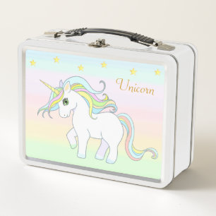Lunch Box Licorne mignonne et étoiles sur des couleurs paste