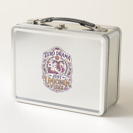 Lunch Box Licorne Zéro Drame Juste Licorne Vibes Élégant Bla (Devant)