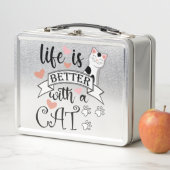 Lunch Box Life is Better With a Cat quote slogan (En situation)
