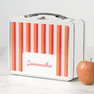 Lunch Box Lignes verticales bandes personnalisées