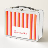 Lunch Box Lignes verticales bandes personnalisées (Devant)