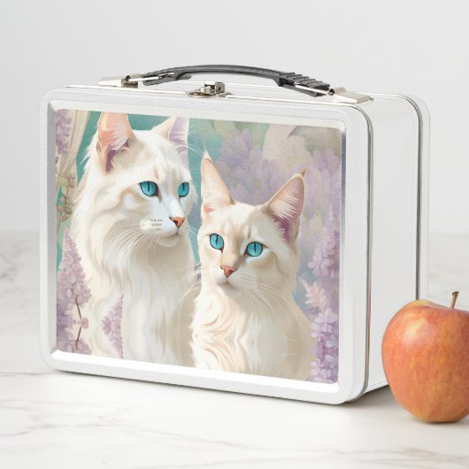 Lunch Box Lilac Lynx Point Siamese Portrait Art (En situation)