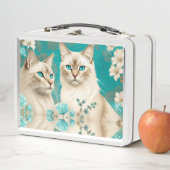 Lunch Box Lilac Lynx Point Siamese Portrait Art (En situation)