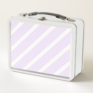 Lunch Box Lilac violet et blanc cinq bandes motif