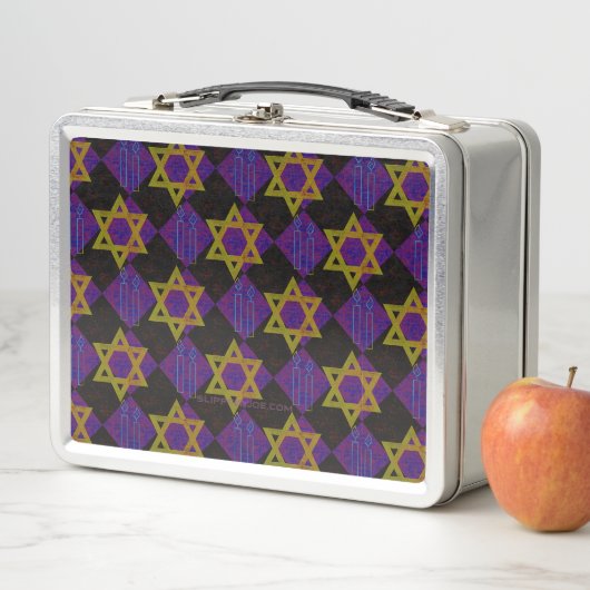 Lunch Box L'image à thème Hanukkah de SlipperyJoe's jaune do (En situation)