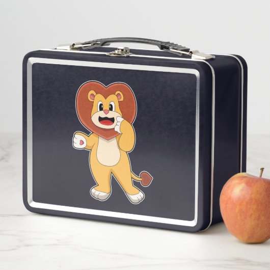 Lunch Box Lion avec coeur (En situation)