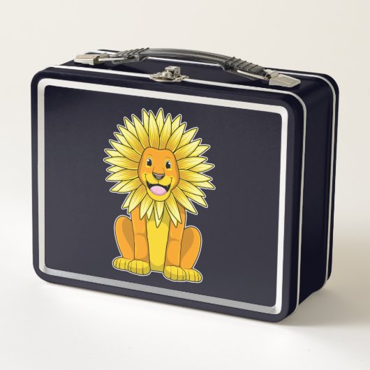 Lunch Box Lion avec Fleur de tournesol (Devant)