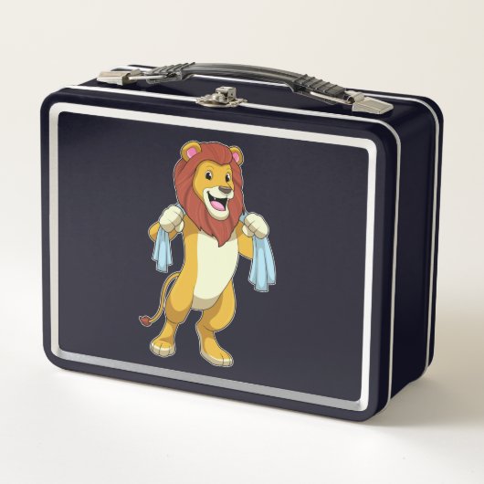 Lunch Box Lion avec serviette pour douche (Devant)