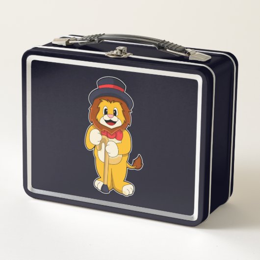 Lunch Box Lion comme Gentleman avec Casquette (Devant)