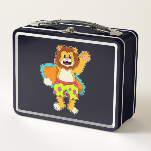 Lunch Box Lion comme surfer avec Surfer (Devant)