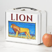 Lunch Box Lion dans l'herbe haute (En situation)