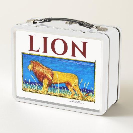 Lunch Box Lion dans l'herbe haute (Dos)