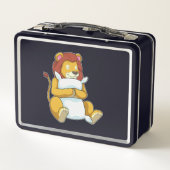 Lunch Box Lion dormant avec Coussin (Dos)