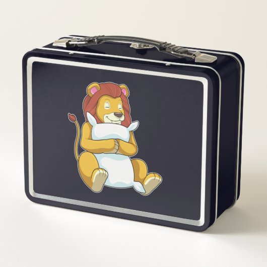 Lunch Box Lion dormant avec Coussin (Dos)