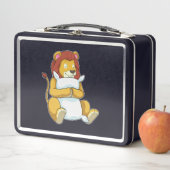 Lunch Box Lion dormant avec Coussin (En situation)