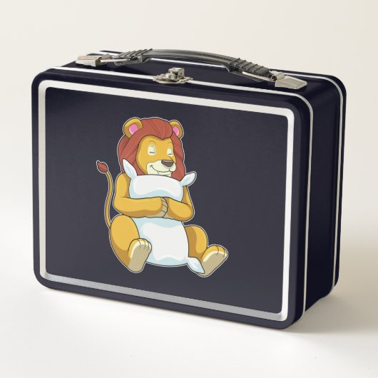 Lunch Box Lion dormant avec Coussin (Devant)