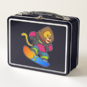 Lunch Box Lion en Snowboard avec Snowboard (Devant)