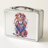 Lunch Box Lion géométrique coloré (Dos)