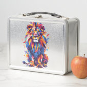 Lunch Box Lion géométrique coloré (En situation)