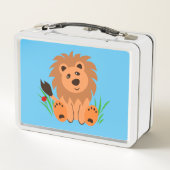 Lunch Box Lion mignon dans l'herbe avec coccinelle (Dos)