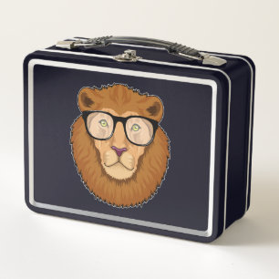 Lunch Box Lion Nerd avec lunettes