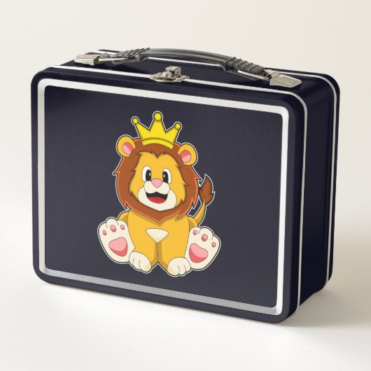 Lunch Box Lion roi avec couronne (Devant)