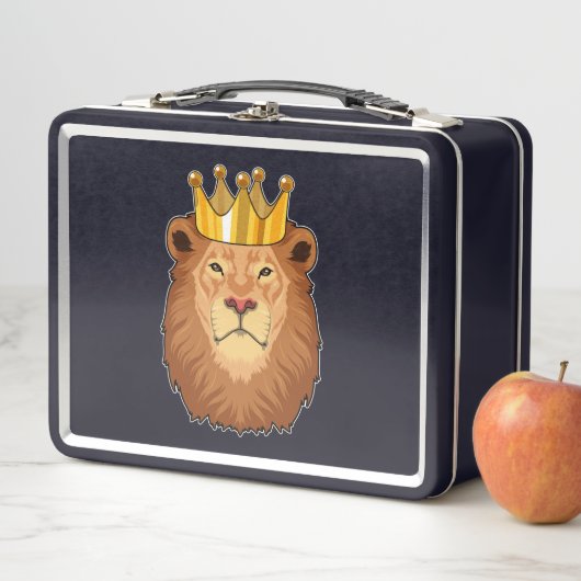 Lunch Box Lion roi avec couronne (En situation)