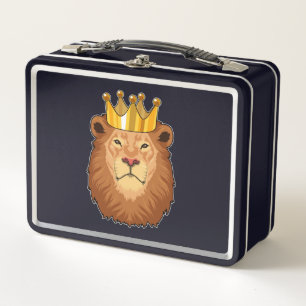 Lunch Box Lion roi avec couronne