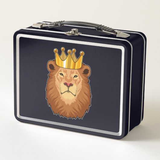 Lunch Box Lion roi avec couronne (Devant)