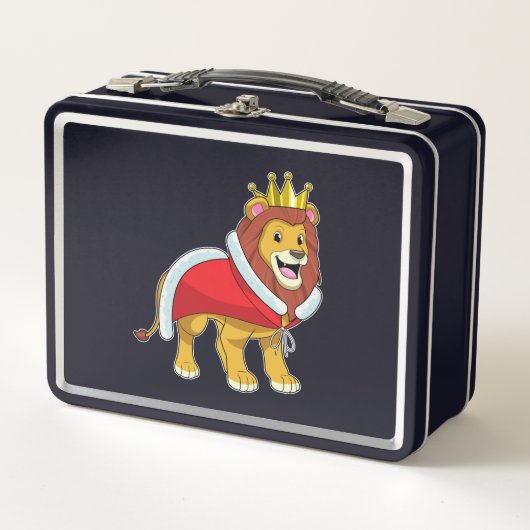 Lunch Box Lion roi avec Couronne & Cap (Devant)