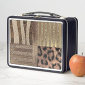 Lunch Box Lioness Safari Chic Jungle Gold Modern Sparkle (En situation)