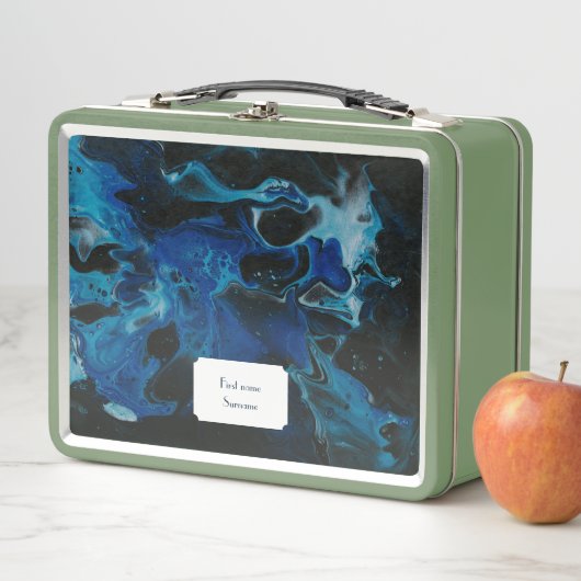 Lunch Box Liquide psychédélique bleu foncé (En situation)