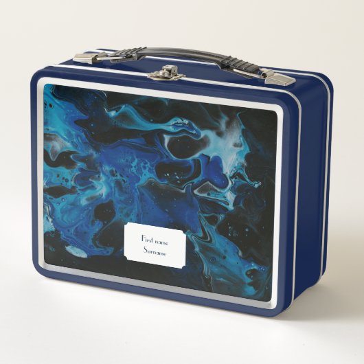 Lunch Box Liquide psychédélique bleu foncé (Devant)