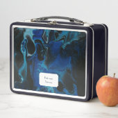 Lunch Box Liquide psychédélique bleu foncé (En situation)