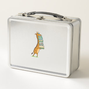 Lunch Box Livre drôle Lecture Giraffe I Love My Library